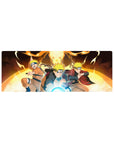 Compact 32x12 inches mouse pad featuring Naruto’s journey, from aspiring ninja to Hokage, with his fiery energy and jutsu.