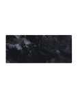 Mouse pad featuring liquid smoke-inspired design, 28x12 inches, with charcoal and deep black swirls for a bold, minimalist workspace aesthetic.