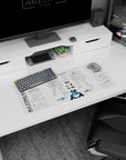 28x12 inches Gundam SEED mouse pad featuring Kira Yamato at bottom with Strike Gundam schematic above.