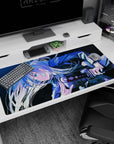 Jujutsu Kaisen 40x20 desk pad showcasing sharp precision and strength of a warrior in vibrant blues