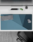 Dynamic 32x16 mousepad combines calm blue layers and geometric precision for impactful yet soothing visuals