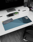 Small but impactful 32x12 mousepad showcases modern elegance with striking blue geometric artistry