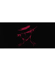 Desk pad featuring Shanks from One Piece, 36x16 inches, in a dark silhouette with red accents, capturing his powerful and mysterious aura.
