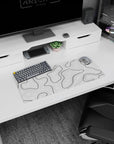 My Hero Academia mouse pad, 28x12 inches, featuring black and white contour design, blending depth and modern minimalism for a functional setup.