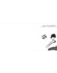 Haikyuu anime desk pad 36x16 inches with dynamic black-and-white volleyball defense illustration.