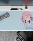 40x20 inches pastel anime desk pad in sky blue, pink and deep navy for a calm cozy vibe.