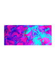 Neon abstract 28x12 mouse pad featuring bright pink, electric blue, and purple swirls for a vibrant, high-energy aesthetic