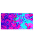 Neon abstract 32x16 mouse pad featuring bright pink, electric blue, and vivid purples, creating a colorful, energetic vibe for your desk