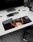 32x12 inches Naruto mouse pad showing Naruto Uzumaki up front and Sasuke behind with Sharingan stare.