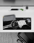 Compact 28x12 mouse pad highlights the gleaming blade and shadowy atmosphere for immersive anime-inspired vibes
