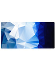 Icy blue 32x16 mouse pad featuring faceted geometric shapes and deep blue gradients for a sleek, modern vibe
