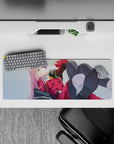 32x12 inches mouse pad with Zero Two, her lollipop, and red uniform, perfect for fans of mecha anime and rebellious charm.