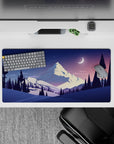 32x16 inches mouse pad with snowy mountain landscape, adding elegance and smoothness to your work or gaming setup.