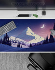 40x20 inches mouse pad with snowy mountain landscape, ideal for work or gaming, adding elegance and tranquility to your desk.