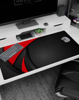 Large 40x20 inches mouse pad featuring Red Precision design, combining bold red curves and textured black with diamond patterns for style and performance.