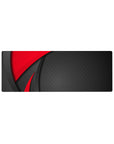 Compact 32x12 inches mouse pad with Red Precision design, featuring red curves and a black backdrop with diamond patterns for a professional look.