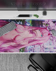 40x20 inches mouse pad showcasing Zero Two with cherry blossoms and dreamy light effects for a serene, nostalgic design.