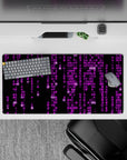 Energetic 32x16 mousepad combines bright pink hues and dark tones for impactful yet stylish visuals