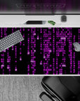 Futuristic 40x20 mousepad showcases neon digital rain for an immersive tech-savvy workspace vibe