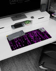 Dynamic Digital Rain artwork on 28x12 mousepad perfect for celebrating tech-savvy style and cyberpunk energy