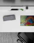 14x10 inches mouse pad featuring Pixel Wave Fusion, blending the Great Wave with modern digital and geometric design.