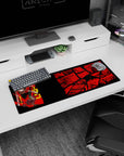 Artistic 32x12 inches mouse pad with Chainsaw Man, manga chaos, and blood-red aesthetic for a powerful, high-energy vibe.