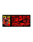 Mouse pad featuring Chainsaw Man, 28x12 inches, with manga chaos, blood-red design, and cover-style illustration for explosive action.