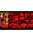Mouse pad featuring Chainsaw Man, 40x20 inches, with bold cover illustration, manga panel chaos, and a blood-red aesthetic for intense action.