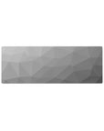 Compact 32x12 inches mouse pad with monochrome geometric design, blending gray tones and triangular shapes for a minimalist, clean look.