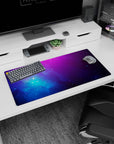 32x16 inches mouse pad featuring a mini universe scene of nebulous clouds and scattered starry speckles.
