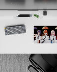 14x10 inches mouse pad featuring Makima, Reze, and Power, with fiery expressions and striking contrast for a dramatic anime look.