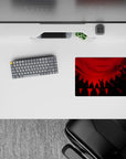 Small-sized 14x10 mouse pad with Akatsuki's iconic group design adds rogue ninja style to any desk