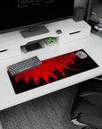 Small but impactful 32x12 mouse pad showcases Akatsuki's legacy with a bold rogue ninja aesthetic