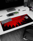 Iconic Akatsuki group artwork on 36x16 desk pad ideal for fans of the ultimate rogue ninja organization