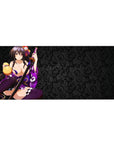 Akeno Himejima from High School DxD on a 36x16 inch desk pad, exuding serene power with violet eyes and a fiery hairpin.