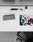 14x10 inches anime girl mouse pad in snowy white, black and hot red, flirty sci-fi vibe with clean print.