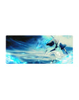 Hyōrinmaru 28x12 mouse pad with Tōshirō Hitsugaya in a stunning frozen battle, blending icy winds and crisp blues for a powerful, chilling vibe