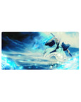 Hyōrinmaru 32x16 mouse pad with Tōshirō Hitsugaya surrounded by icy winds, capturing the chilling power and cold precision of a true warrior