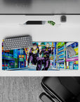 32x12 inches mouse pad with Josuke and Okuyasu from JoJo’s Bizarre Adventure, showcasing the dynamic streets of Morioh in thrilling, vivid colors.