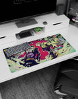 Iconic duel design on 32x16 desk mat brings JoJo's Stand battle to life with striking and vivid art
