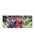 Streamlined Jotaro vs Dio desk mat 28x12 featuring Stand duel for bold workspace flair