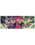 Compact Jotaro vs Dio desk mat 32x12 with intense action theme for sleek and stylish desk decor