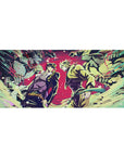 Jotaro vs Dio desk mat 36x16 with Star Platinum and The World for immersive anime-inspired decor and setups