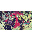 Jotaro vs Dio desk mat 40x20 featuring Star Platinum and The World for bold JoJo's Bizarre Adventure style