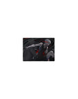 Classic anime mouse pad 14x10 inches with silver-haired swordsman, katana pose, and hooded figure backdrop.