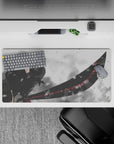 Bold 32x16 mouse pad combines Zoro's strength with sleek black-and-white design for impactful visuals