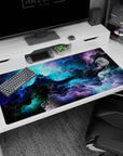 Galactic design on 40x20 desk mat perfect for adding celestial beauty and natural elements to your setup or decor
