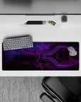 32x12 inches mouse pad with neon tech design, capturing purple and blue hues flowing through circuitry for a futuristic and energetic look.