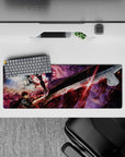 32x12 inches mouse pad with Guts’ blood-stained blade and the Eclipse Sacrifice scene, ideal for adding powerful and dramatic design to your workspace.