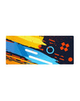 Streamlined Color Splash Energy Desk Mat 28x12 featuring sharp shapes for bold workspace energy